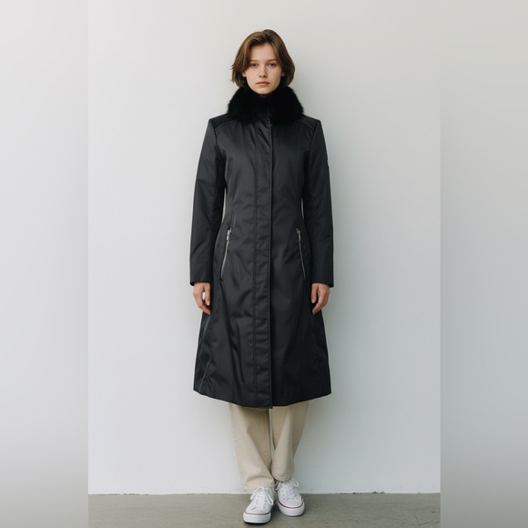 Prada black nylon padded fox collar coat - Picture 9 of 10